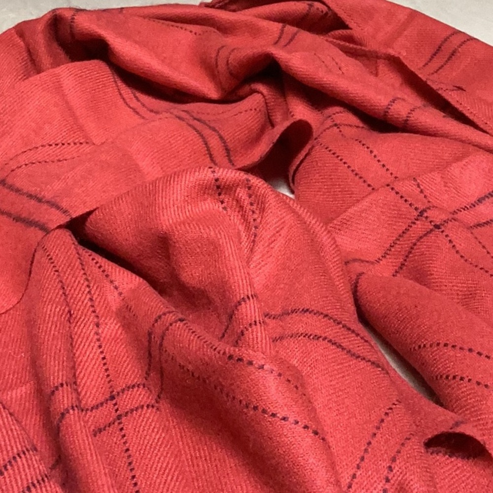 Brick Red Plaid Women's Wrap